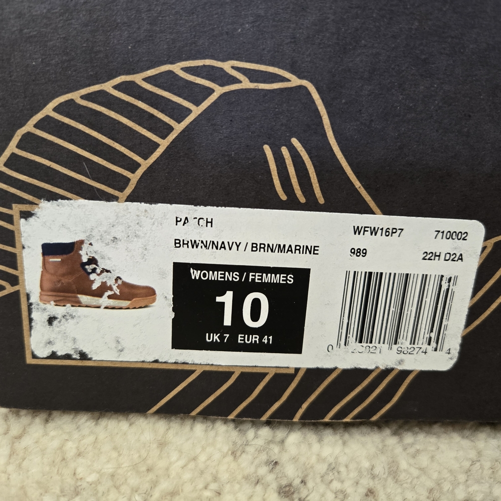 Brown Hiking Boots with Blue Accents - Picture 3 of 4